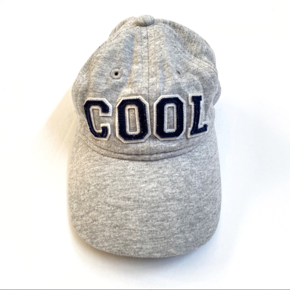 Kids COOL gray blue brim stretchy back strap baseball hat cap